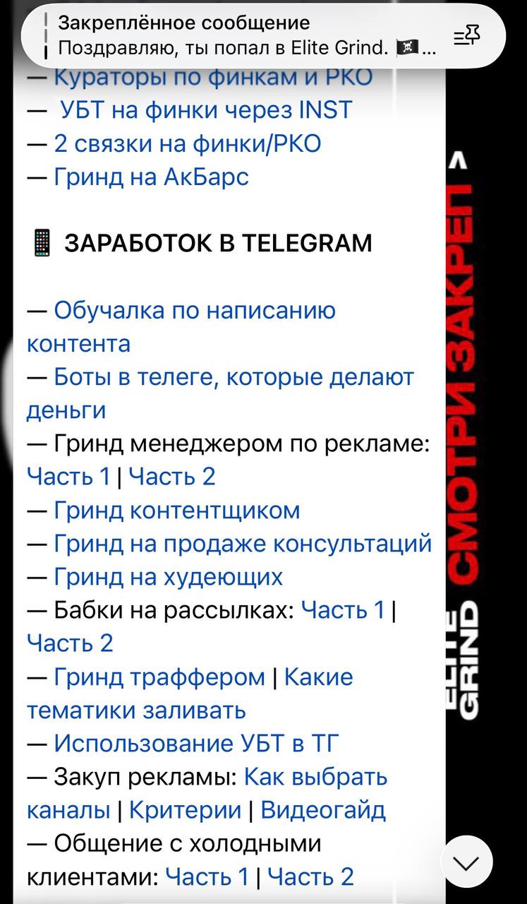 Скриншот закрытого чата сообщества в Telegram
